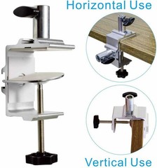 1/2 Inch Base Magnifying Lamp Clamp Silver Swing Arm Desk Lamp Phone Tablet