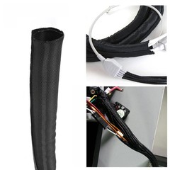 1″ Dia Braided Cable Sleeve Split Wire Loom Cord Management Heat Resistant Cover