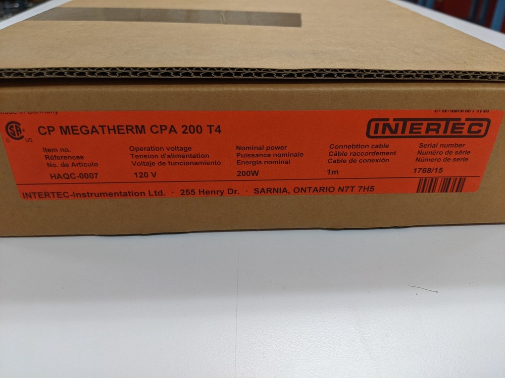 INTERTEC CP MEGATHERM CTA 200 T ELECTRIC HEATER 120V 200W 50/60Hz