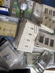 Large Lot NOS Electrical Supplies Switches Outlets Wall Plates Leviton Pass & Se