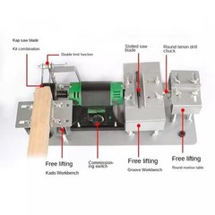 Multi-function Table Saw, Riveting Machine, Cutting Machine and Slotting Machine