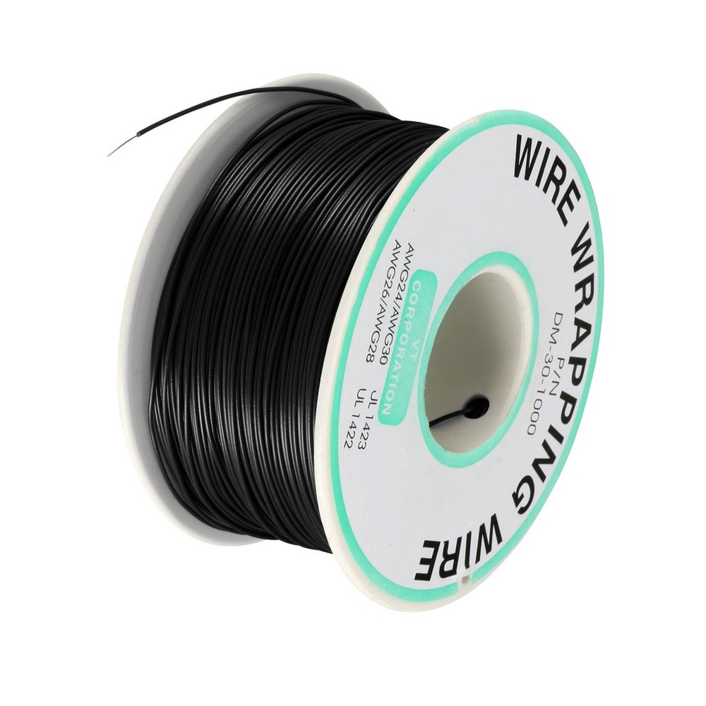 Insulating Wrapping Wire Tin Plated Copper Wire P/N 30 AWG 200M Length Black