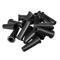 15Pcs 6mm Inner Dia PVC Strain Relief Cord Boot Protector Cable Sleeve Black
