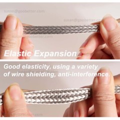 Braided Fabric Cable Flat Tinned Copper Metal Shielding Braided Sleeve Wire