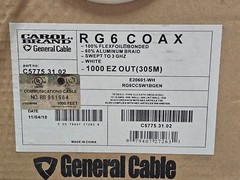Carol C5775.31.02 1000 ft 1C/18 Rg6/U CM Cable Copper Clad Steel Conductor White