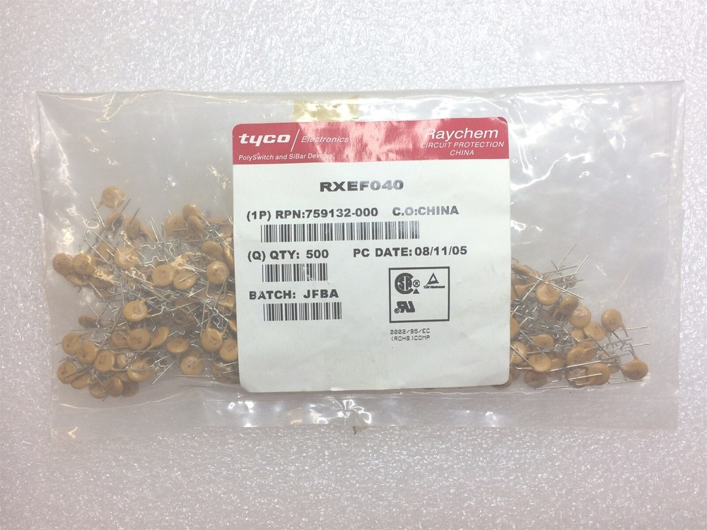 RXEF040 TYCO PTC RESET FUSE 72V 400MA RADIAL ROHS 12 PIECES