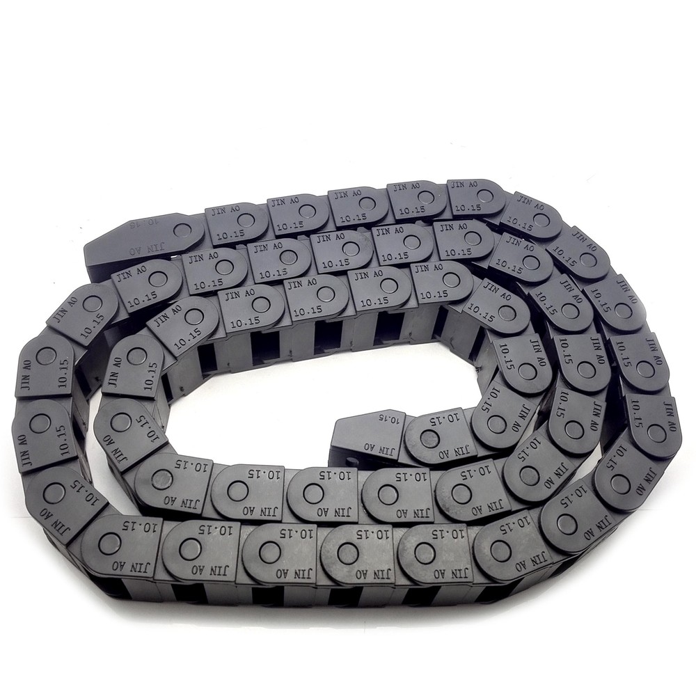 2M 2000mm Black Long Nylon Cable Drag Chain Wire Carrier 10 x 15mm