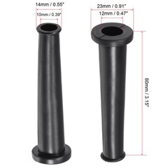 Cord Boot Protector Cable Sleeve Rubber 80mm Length Black 5 pack