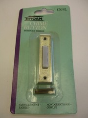 BROAN CHIME BUTTON C814L, GOLD SURFACE MOUNT LIGHTED SCREWS PROVIDED. VINTAGE