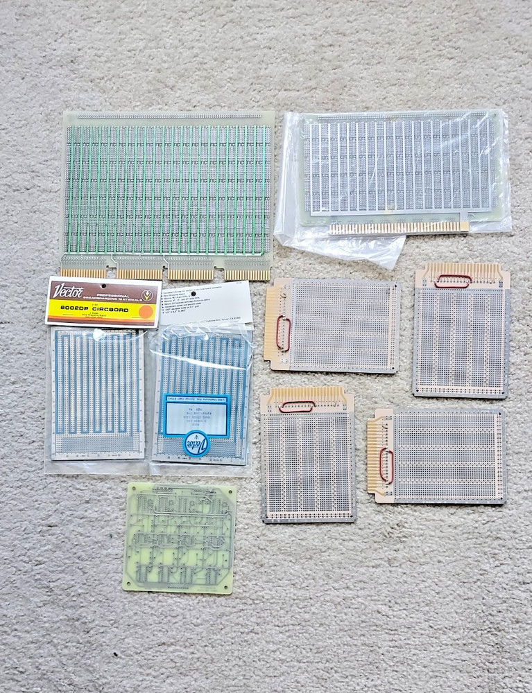 Vtg Electronic Breadboards Misc. lot (9) solder single double sided edge DIY