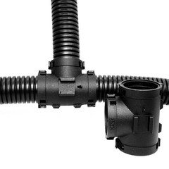 Corrugated Pipe Snap Tee Connector Fitting Nylon For Corrugated Cable Tubing