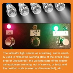 Energy Saving Indicator Light LED Panel Mount 12V 24V 110V 20mA 8mm Hole White