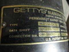 Gettys Permanent Magnet Field Servo Motor 16-0375-06 Data 201-113-2024 45826LR