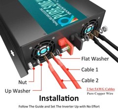 Pure Sine Wave Inverter 4000W 12V DC to 120VAC Solar Generator Battery Backup RV
