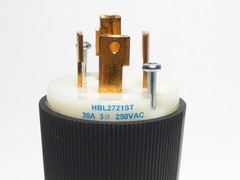 Hubbell HBL2721ST Twist-Lock Plug 30A 250VAC 3Ph 3P Insulgrip – NEW Surplus!