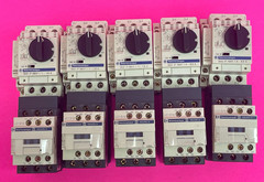 Telemecanique GV2-P06H7, GV2-P10H7 Motor Circuit Breaker w/ LC1D12 [Lot of 5]