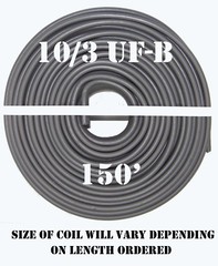 10/3 UF-B x 150′ Southwire Underground Feeder Cable