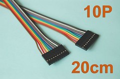 10 Pcs 20cm ( 7.9″ ) Length Dupont Wire Cable 10p 10p Pin Header 2.54mm Pitch