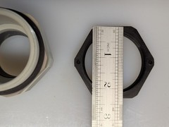 Plastic Cable Gland (strain relief), 1 ” to 1 1/4″ Cable, M50 x 1.5. New.