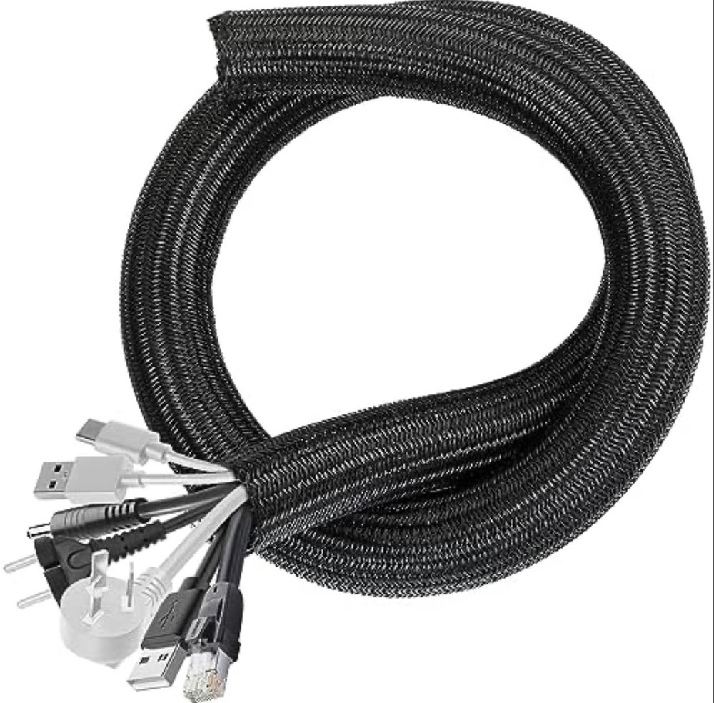 Split Braided Cable Sleeve 1/2” x 60′ Nylon Cord Management Protector