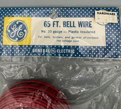 General Electric Bell Wire 65’ Feet NEW Old Stock No. 20 Gauge Plastic Insulated