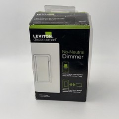 Leviton No-Neutral Decora Smart Dimmer Switch DN6HD-1RW, White