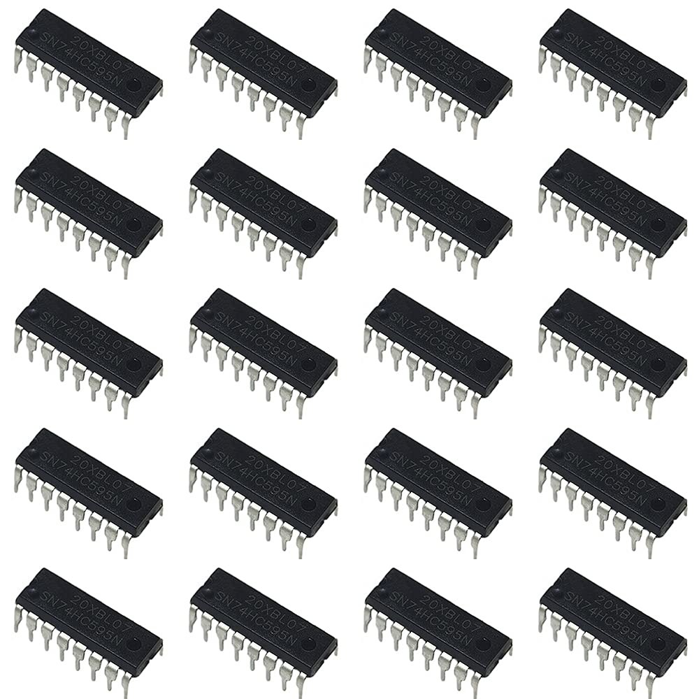 20 PCS 74HC595N 8-Bit Shift Register IC with Latched 3-State Output DIP-16