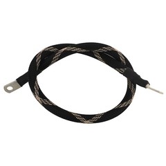 2 AWG Gauge Custom Battery Cable Copper Braided (Black with Beige Tracer)