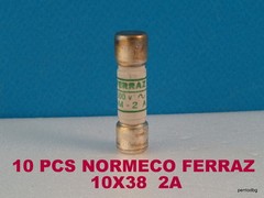 10 PCS FERRAZ NORMECO FUSE aM 10X38 2A 500V OLD STOCKS IN ORIGINAL BOX