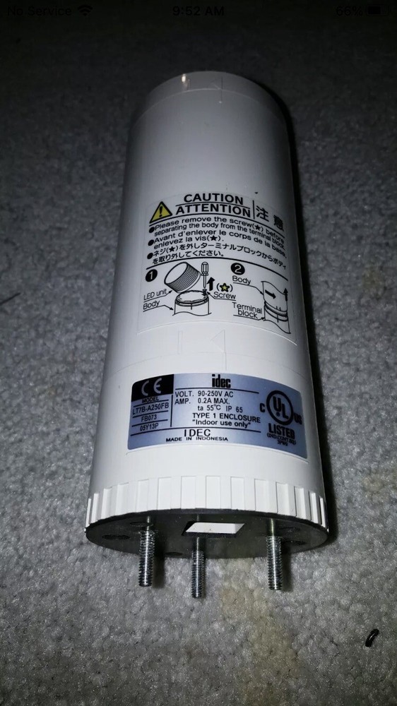 IDEC, Light Tower Modular Base, LT7B-A250FB, FB128, Beige, 120/240V AC