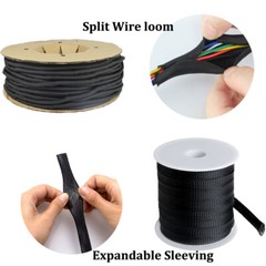 Expandable Braided Sleeving Wire Protect / Split Core Loom Tubing Cable Wrap Lot