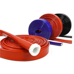 Silicone / Fibreglass Fire Sleeving Protective Heat Shield Sleeve 4mm to 100mm