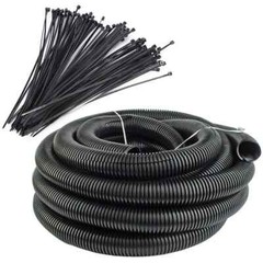 100 Ft 1″ Split Wire Loom Tubing with 7″ Nylon Cable Zip Ties 100 Pieces