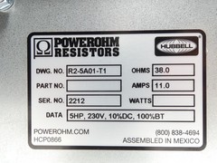 Powerohm Hubbell HCP0866 R2-5A01-T1 Dynamic Braking Resistor 38.0 OHMS 11.0A …