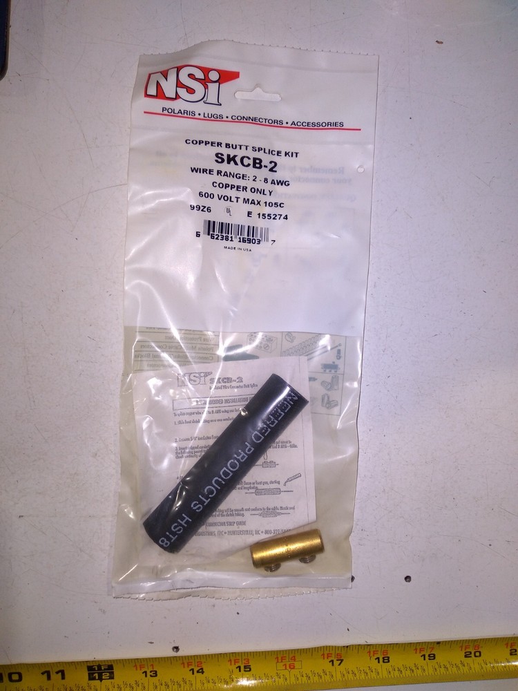 NSI COPPER BUTT SPLICE KIT SKCB-8 WIRE RANGE: 8 – 14 AWG EACH