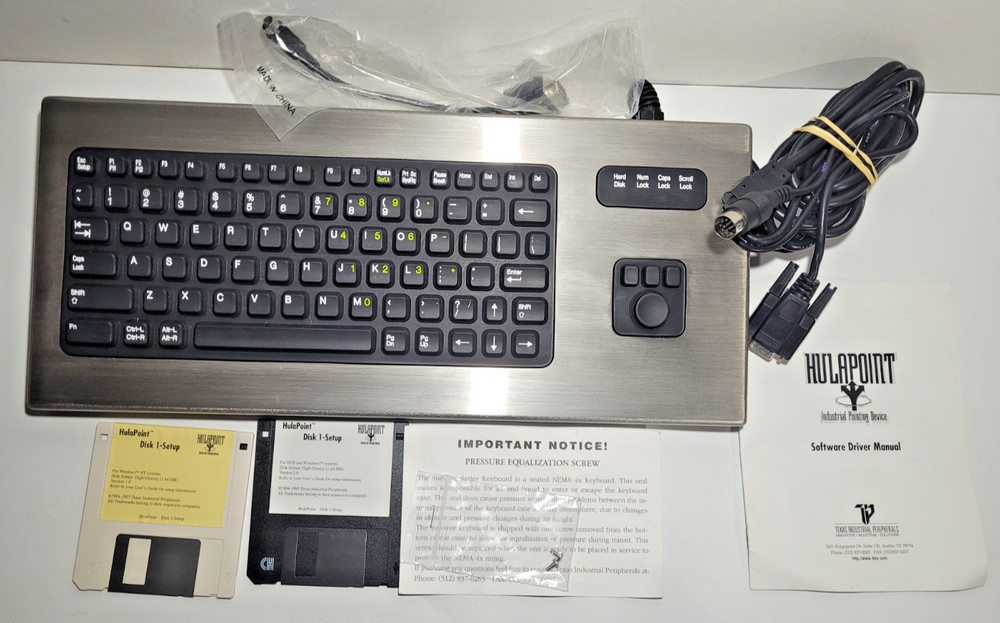 Texas Ind. Peripherals DT-820 Hulapoint Industrial Keyboard VTG – Tested