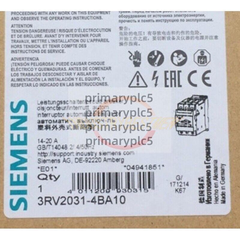 ONE NEW SIEMENS 3RV2031-4BA10 Motor Circuit Breaker