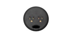 New UPLIFT Desk Power Grommet 2 outlets 1 cord, black, fits 3.15″ hole, PDC002