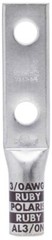 Polaris AL3/0N, 3/0 AWG, 1/2″ Stud, Aluminum, 2-Hole, Compression Lug, 1 pc