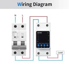 GEYA GPS6 Digital Display Voltage Current KWH Protector Protect 2P 63A 110V