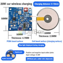 DC12V-24V 20W Wireless Car Fast Charging Board High-power Charging Module DIY