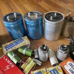 25lb Lot Vtg Electronic Parts Components Capacitors Transformers Microswitches +
