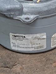 Ametek Lamb 116765-13 Vacuum Motor 120V 50/60Hz Universal Vacuum Motor Blower