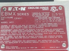 Eaton Crouse Hinds Non-Fused Disconnect Switch – Cat #:EBMX1D-N060