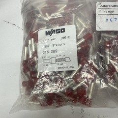 Wago 067330 Red Wire End Ferrules 10,0 mm – 8awg Bag of 1000