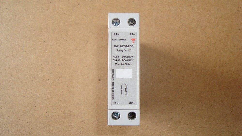 Carlo Gavazzi RJ1A23A20E-SPST Solid State Relay- 20A-48Vdc-275Vac-Zero Crossing-