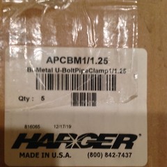 Harger APCBM 1/1.25 Bi-metal U-bolt Pipe Clamp