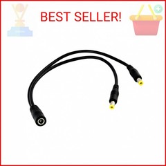 JacobsParts 1:2 DC Power Splitter Cable Cord 1 Female to 2 Male 5.5×2.1mm Port P