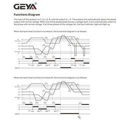 GEYA Three Phase Selector Switch Over Current Over&Under voltage Protector 220V