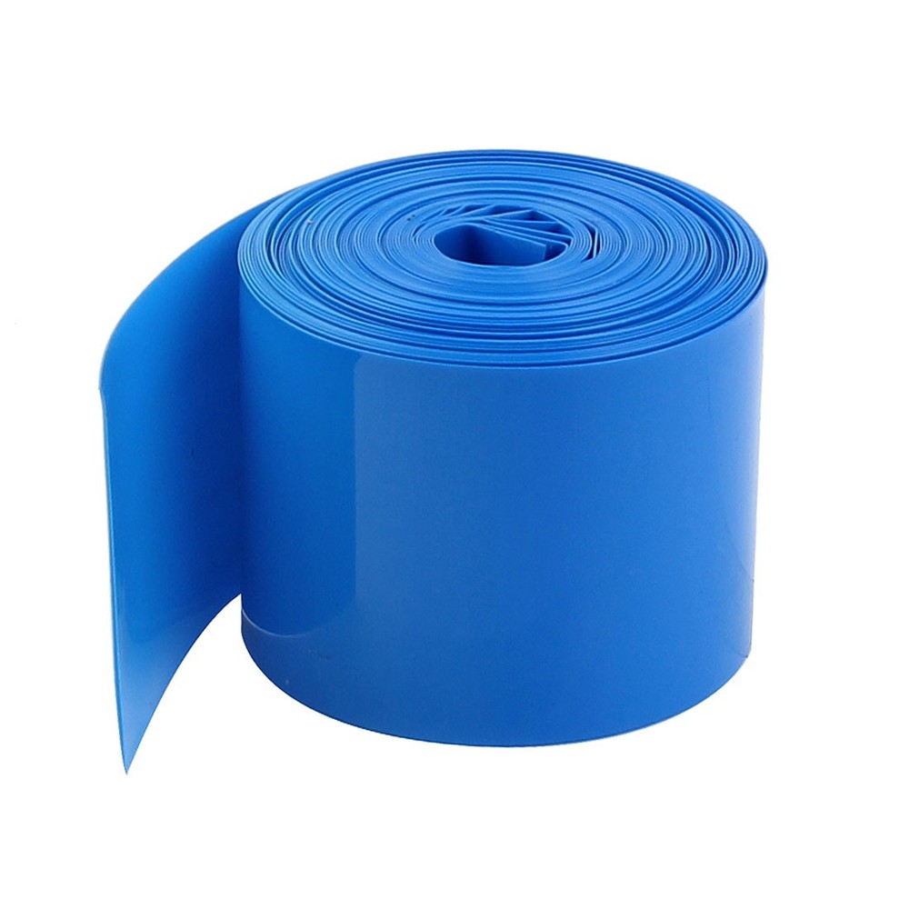 5Meters 29.5mm Width PVC Heat Shrink Wrap Tube Blue for 1 x 18650 Battery